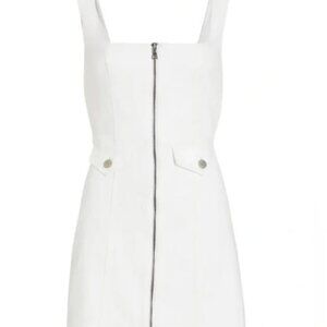 Alice & Olivia Thersa Zip Front White Denim Dress